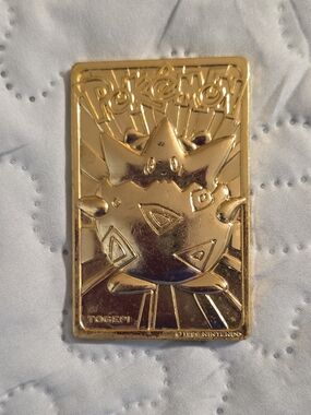 Pokemon Gold Togepi Collector Trading Card - Shiny Gold Tone